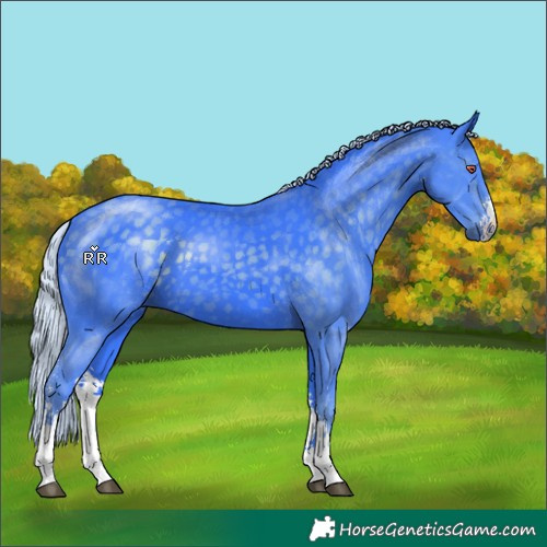 Horse Color:Watercolor Silver Black Chinchilla Sabino