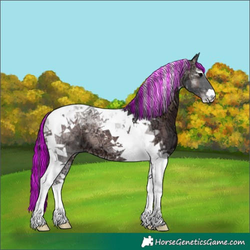 Horse Color:Painted Blue Onyx Ice Tobiano 