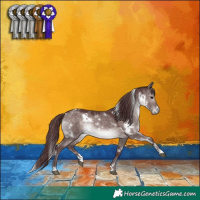 Horse Color:Platinum White Spotted Chocolate Brown Dun 