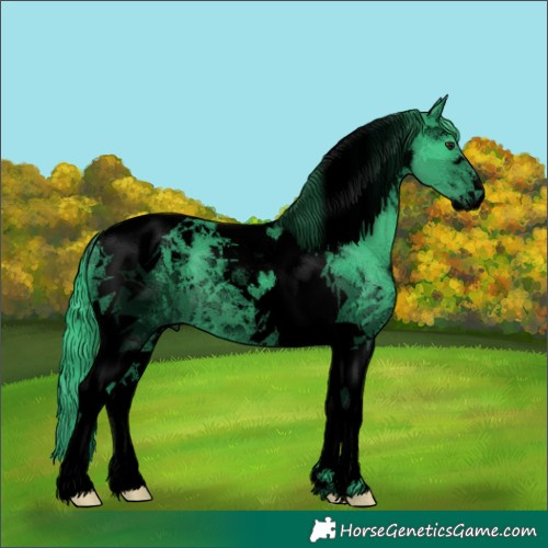 Horse Color:Void Watercolor Black Chinchilla Tobiano 