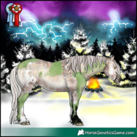 Horse Color:Void Watercolor Amber Champagne Sabino  and Plaid  White Spotted Silver Bay Ice Onyx Sabino 