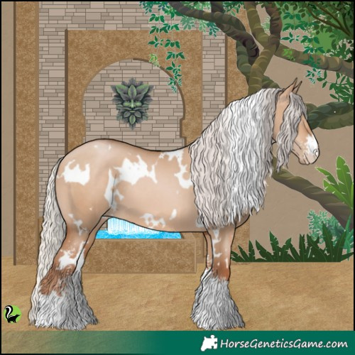 Horse Color:White Spotted Silver Brown Pearl Dun Sabino