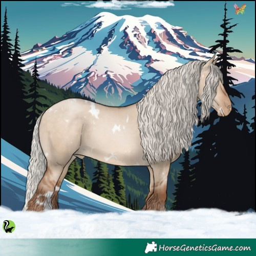 Horse Color:White Spotted Silver Brown Pearl Dun 