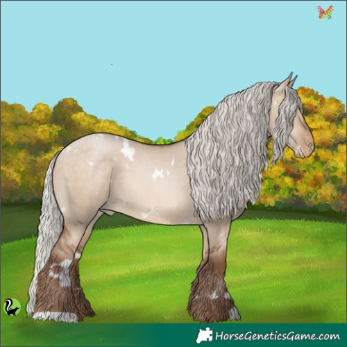 Horse Color:White Spotted Silver Brown Pearl Dun 