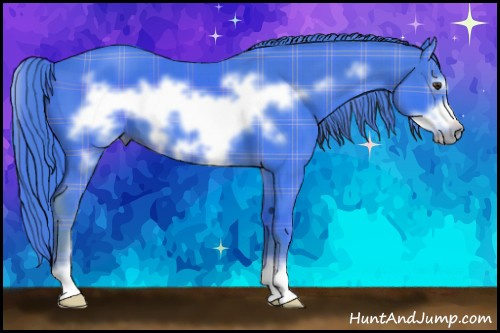 Horse Color:Watercolor Plaid Liver Chestnut Sabino Frame