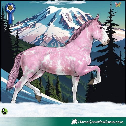 Horse Color:Watercolor White Spotted Brown Ice 