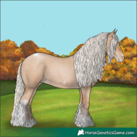 Horse Color:Silver Blue Roan Pearl Tobiano Frame 