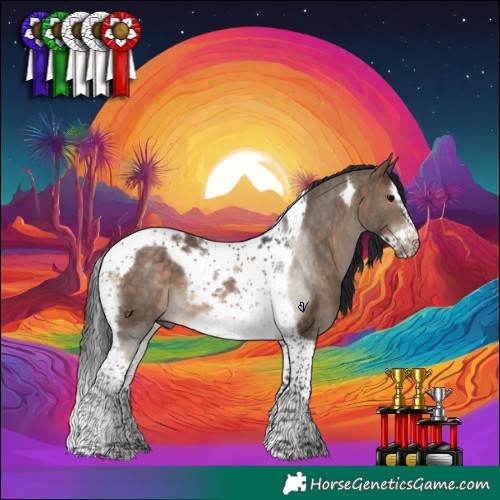 Horse Color:Brown Dun Splash Tobiano Frame 