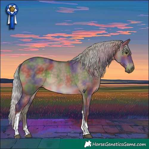 Horse Color:Nacre Silver Brown Dun Tobiano 