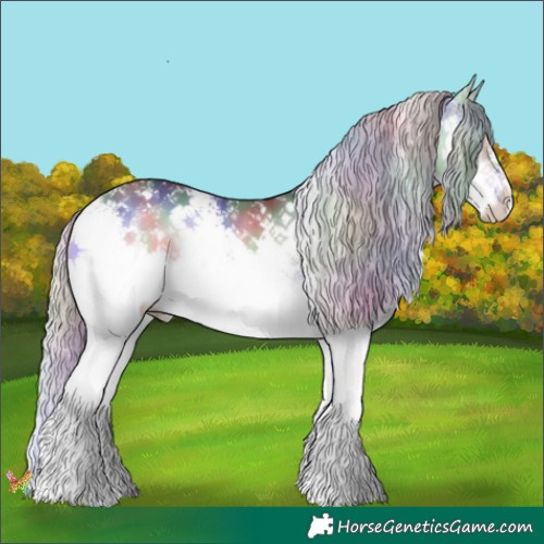 Horse Color:Nacre White Spotted Silver Bay Chinchilla Onyx 