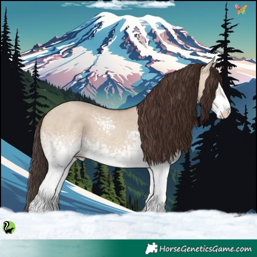 Horse Color:White Spotted Sable Champagne Dun 
