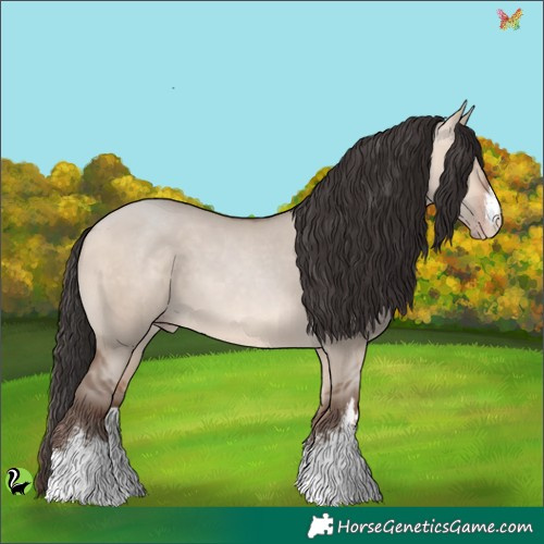 Horse Color:White Spotted Sable Champagne Dun 