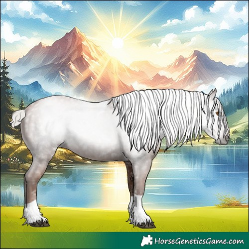 Horse Color:Gray Silver Black Pearl Tobiano