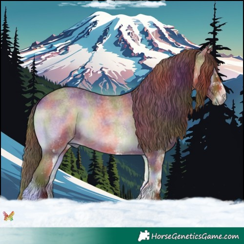 Horse Color:Nacre White Spotted Red Onyx Roan 