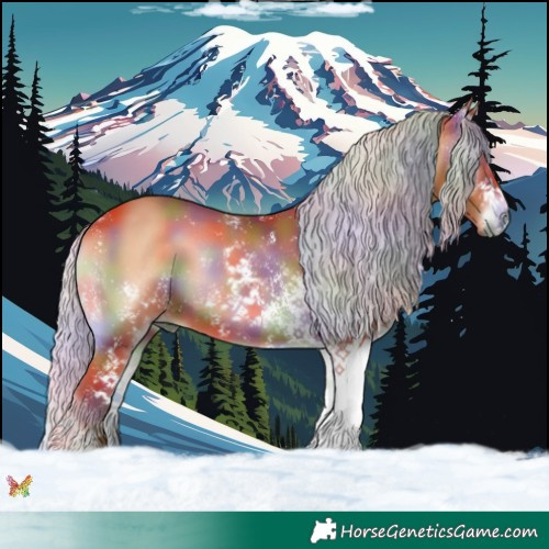 Horse Color:Nacre White Spotted Silver Bay Onyx 