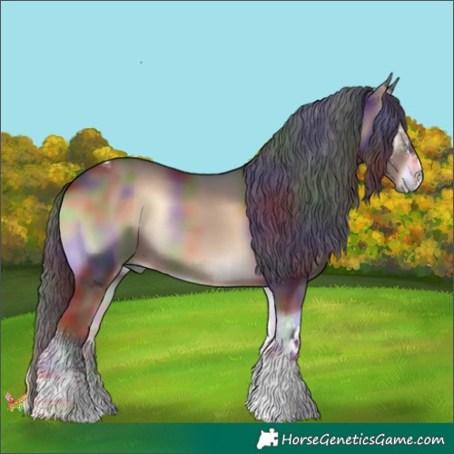 Horse Color:Nacre White Spotted Liver Red Onyx Tobiano 