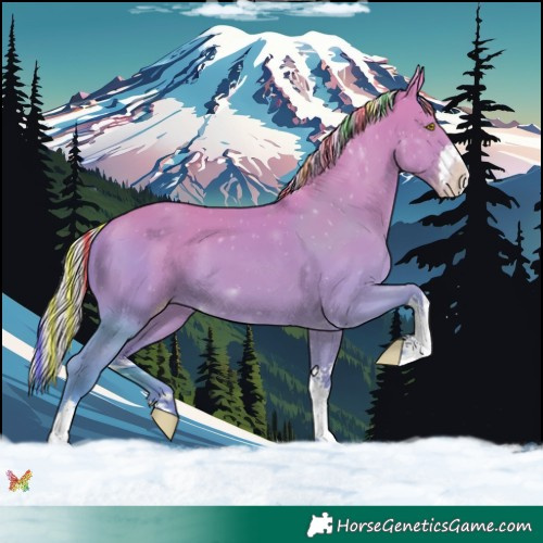 Horse Color:Painted Watercolor White Spotted Silver Classic Champagne Dun