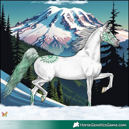 Horse Color:Watercolor White Spotted Brown Splash 