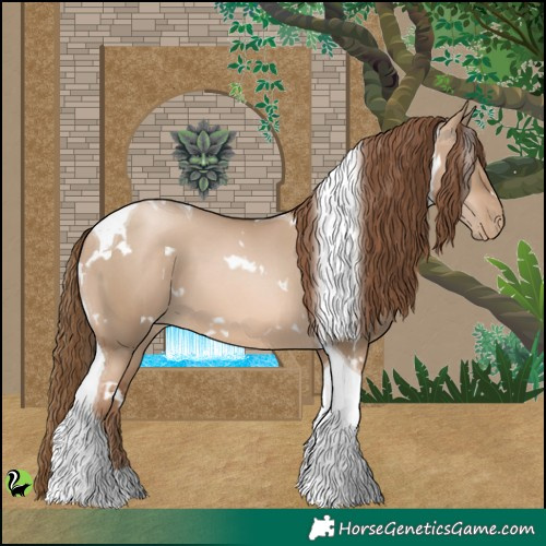 Horse Color:White Spotted Liver Red Dun Pearl Tobiano 