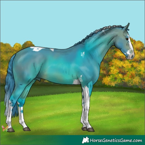 Horse Color:Watercolor Bay Splash Tobiano 