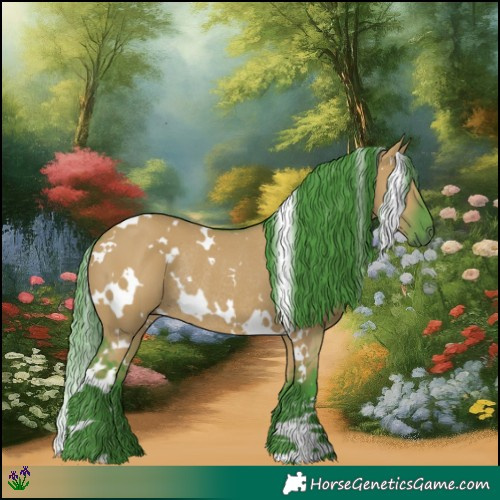 Horse Color:Watercolor White Spotted Grullo Rabicano 