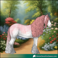 Horse Color:Watercolor White Spotted Red Roan Splash 