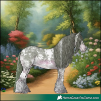 Horse Color:Watercolor White Spotted Chestnut Ice
