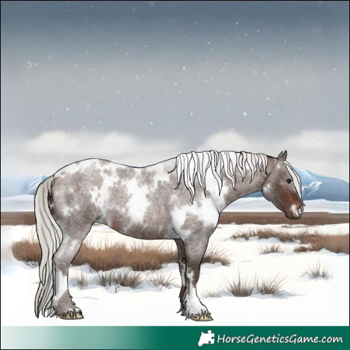 Horse Color:White Spotted Silver Brown Roan