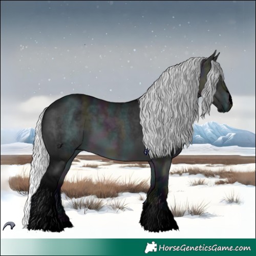Horse Color:Void Midnight Silver Brown Chinchilla Dun Tobiano