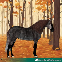 Horse Color:Gray Void Platinum Chocolate Brown Roan Dun Splash 