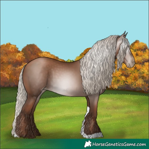 Horse Color:Gray Silver Black Pearl Tobiano 
