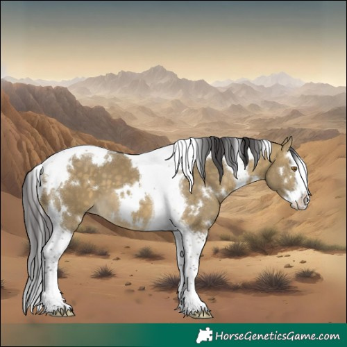 Horse Color:White Spotted Buckskin Dun Splash Tobiano 