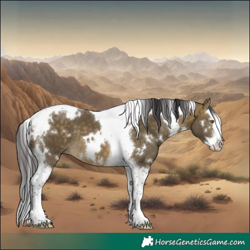 Horse Color:White Spotted Buckskin Dun Splash Tobiano 