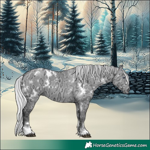 Horse Color:White Spotted Silver Brown Chinchilla Ice Dun Tobiano 