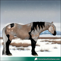 Horse Color:Void Silver Amber Champagne Ice Sabino Tobiano Varnish 