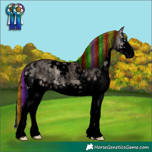 Horse Color:Void Painted White Spotted Chocolate Grullo Ice Onyx Sabino Splash 