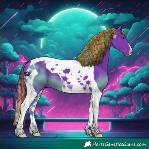 Horse Color:Painted Watercolor Black Tobiano 