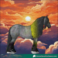 Horse Color:Midnight Brown Chinchilla Roan Dun 