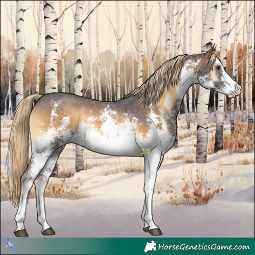 Horse Color:White Spotted Chocolate Palomino Onyx Sabino 