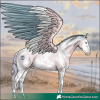 Horse Color:Watercolor White Spotted Silver Grullo Roan Splash Brindle 