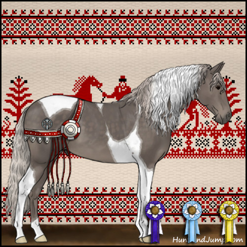 Horse Color:Silver Black Tobiano 