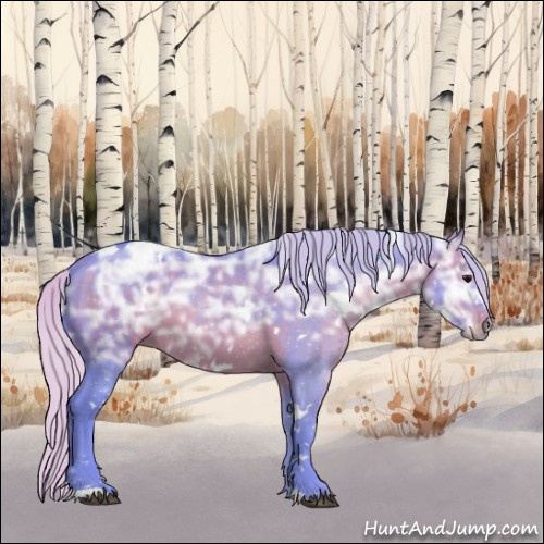 Horse Color:Watercolor White Spotted Silver Brown Ice Sabino 