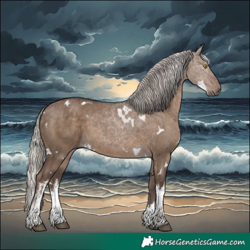 Horse Color:White Spotted Silver Grullo 
