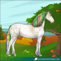 Horse Color:Painted White Spotted Silver Buckskin Pearl Splash 