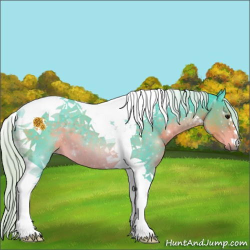 Horse Color:Watercolor Silver Smoky Black Tobiano 