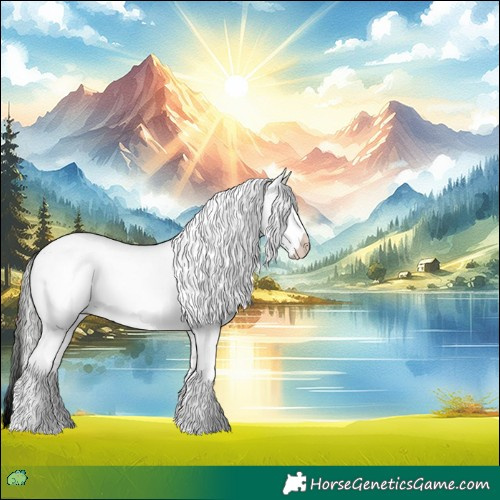 Horse Color:Watercolor White Spotted Silver Buckskin Pearl 