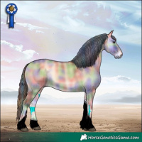 Horse Color:Void Nacre Plaid Red Dun Onyx Tobiano