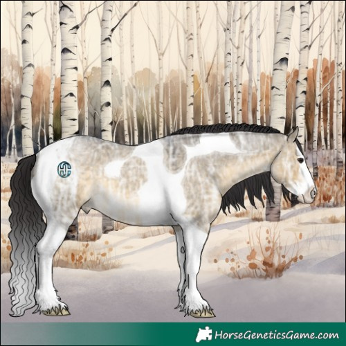 Horse Color:Buckskin Ice Roan Dun Splash Tobiano 