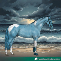 Horse Color:Watercolor Black Tobiano Appaloosa 