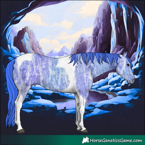 Horse Color:Watercolor Black Ice Tobiano 